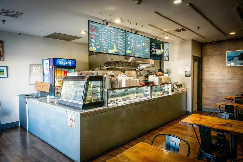 The counter and open kitchen inside CocoRay's